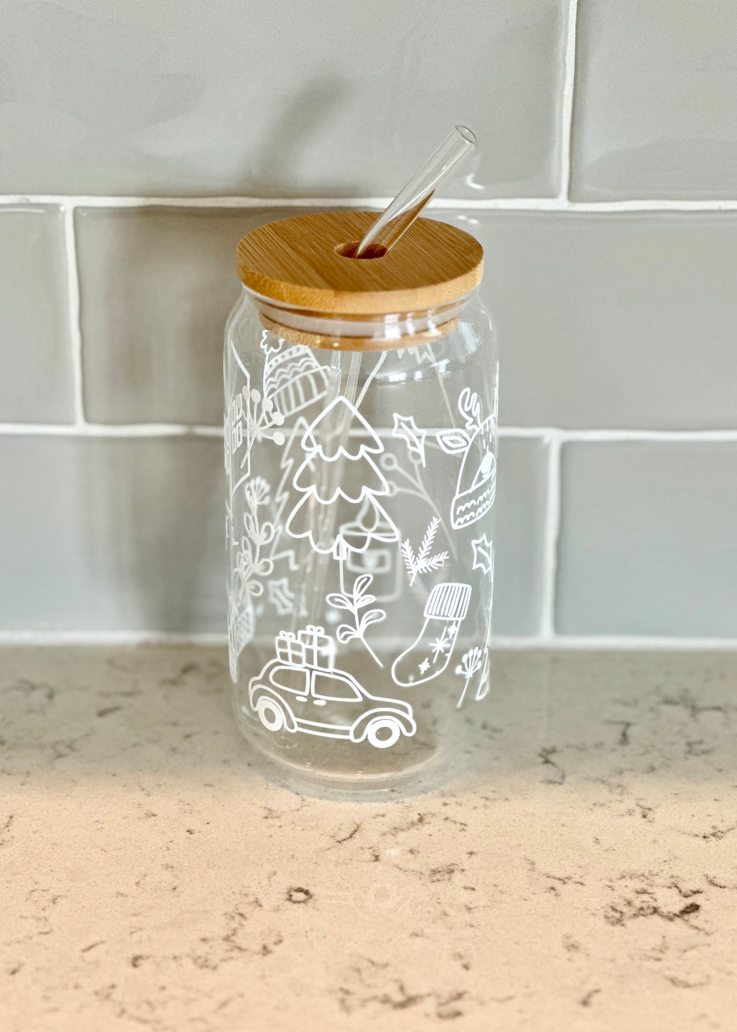 Glass Cup - Cozy Christmas