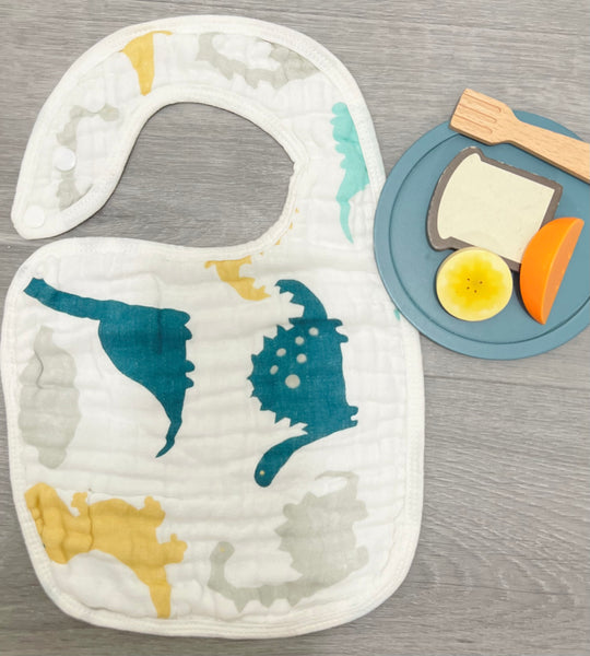 Muslin Dinosaur Bib