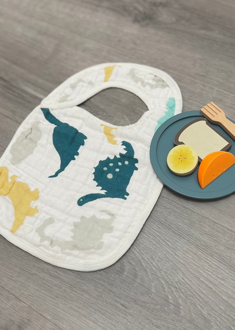 Muslin Dinosaur Bib