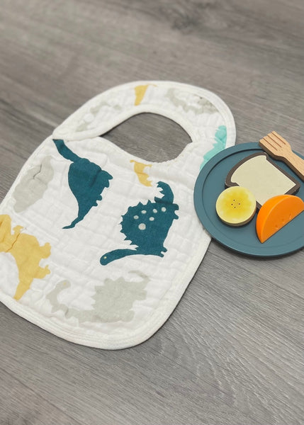Muslin Dinosaur Bib