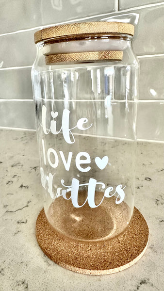 Glass Cup - Life, Love, & Lattes