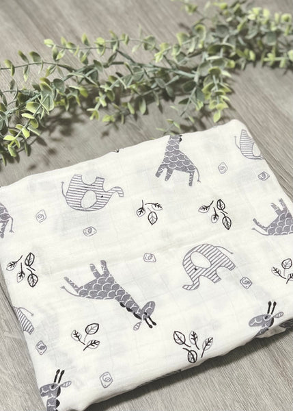 Muslin Safari Swaddle Blanket