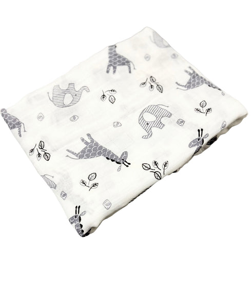 Muslin Safari Swaddle Blanket
